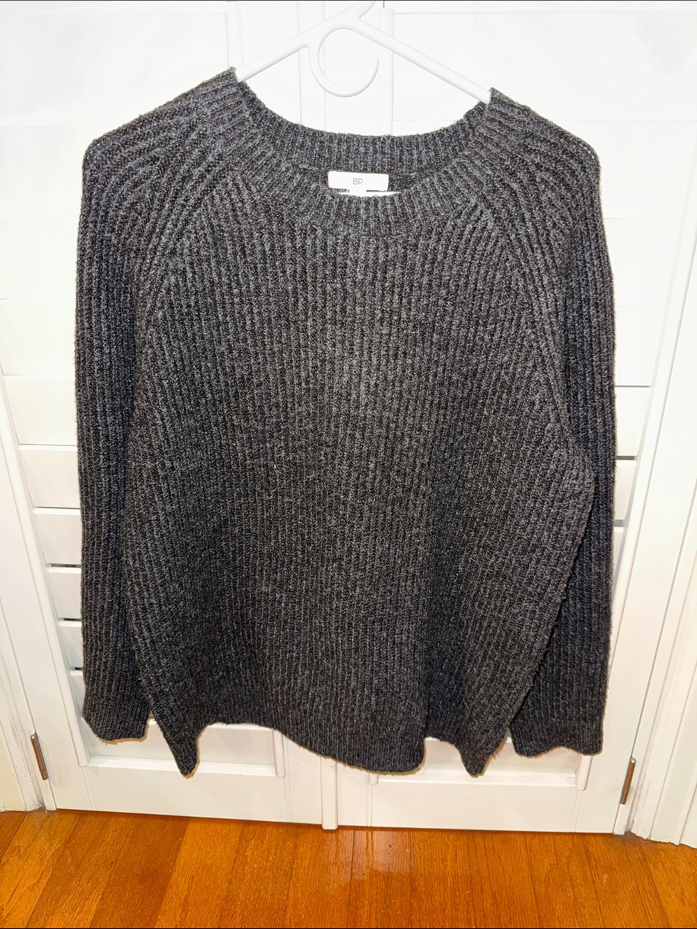bp Charcoal Ribbed Crewneck Sweater